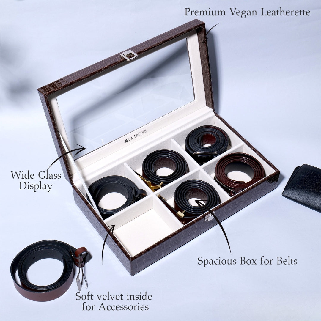 Premium 6 Slot Belt Box Glass